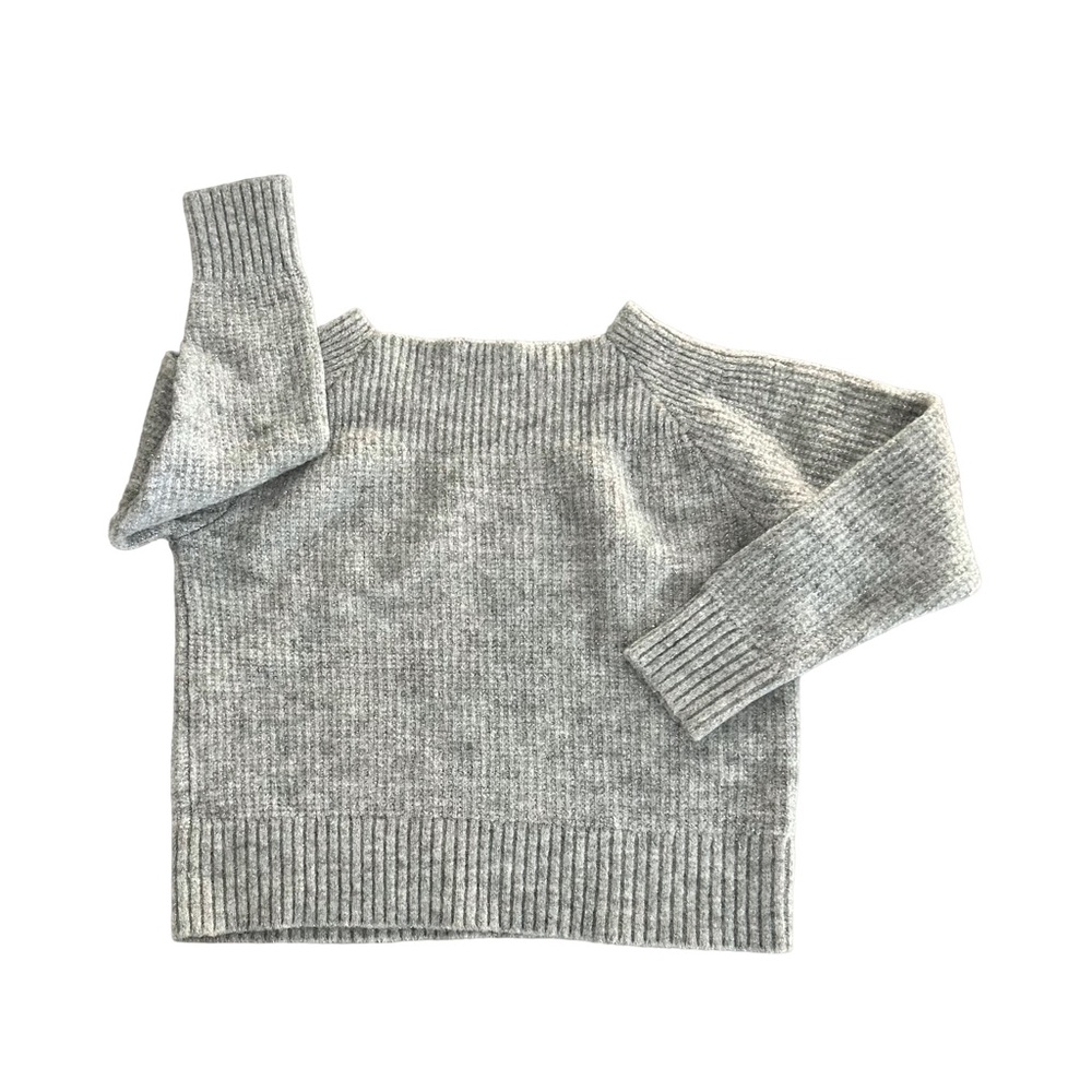 Chelsea28 Women’s gray Knit Metallic Ballet  Neck Pullover Sweater. Size M - Picture 3 of 11
